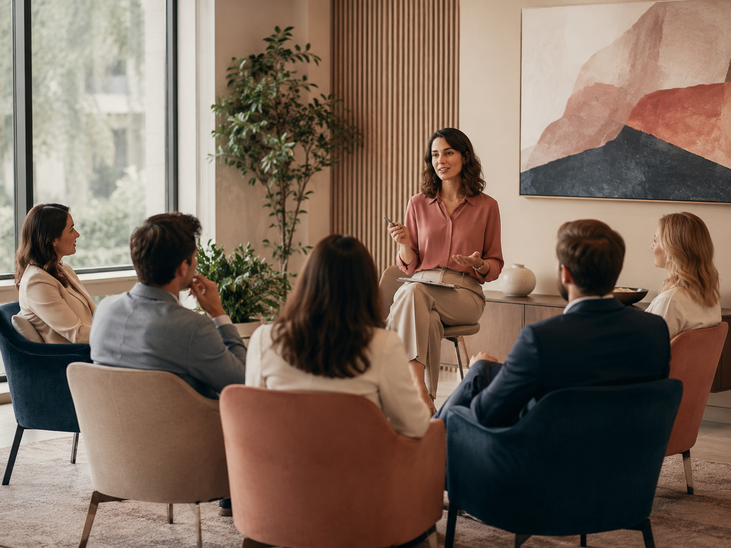 Sesión grupal de bienestar psicológico y acompañamiento para empresas y organizaciones